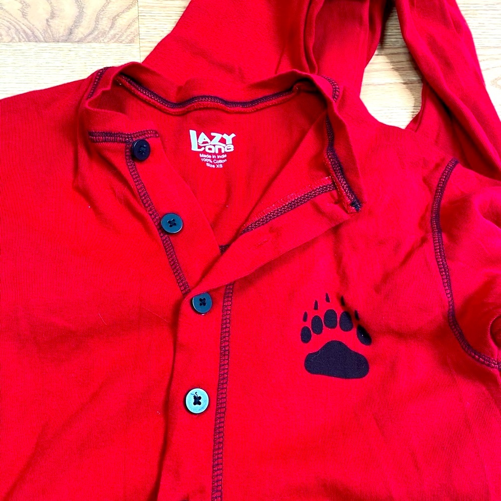 Lazy One One Piece Lounge Set Sz Xs Button Flap - image 3